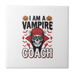 Vampir-Trainer Halloween-Totenkopf-Vintage-Shirt-D Fliese