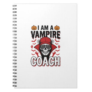 Vampir-Trainer Halloween-Totenkopf-Vintage-Shirt-D Notizblock
