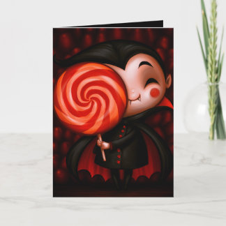 Vampir-Trick-or-Treat-Halloween-Illustration Karte