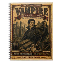 Vampir, Vintage Zirkusmonster Notizblock