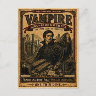 Vampir, Vintage Zirkusmonster Postkarte