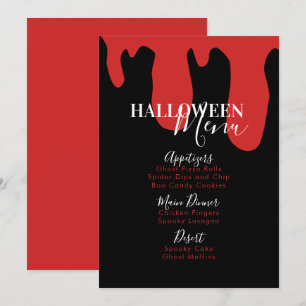 Vampirblut Halloween-Geburtstags-Menü Feiertagskarte