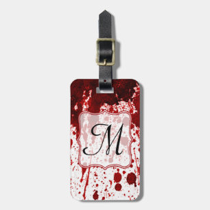 Vampirblut tropfende Pool Monogramm Gepäckanhänger