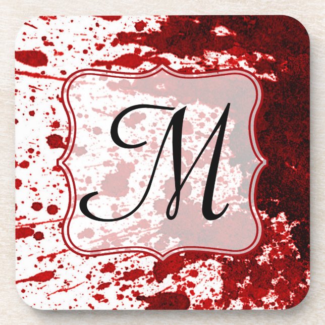 Vampirblut tropfender Pool Monogramm Untersetzer (Vorderseite)
