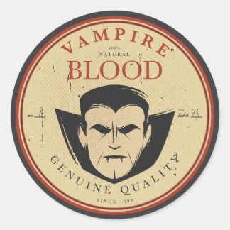 Vampirblut Vintage Halloween Etikett Runder Aufkleber