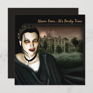 Vampire an der Halle Gotische Party Einladung