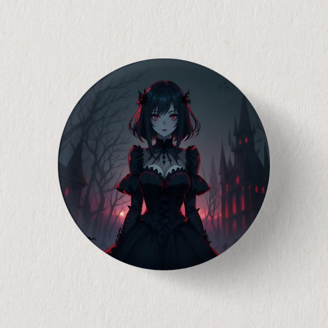 Vampire Anime Girl 1 Button (Vorderseite)