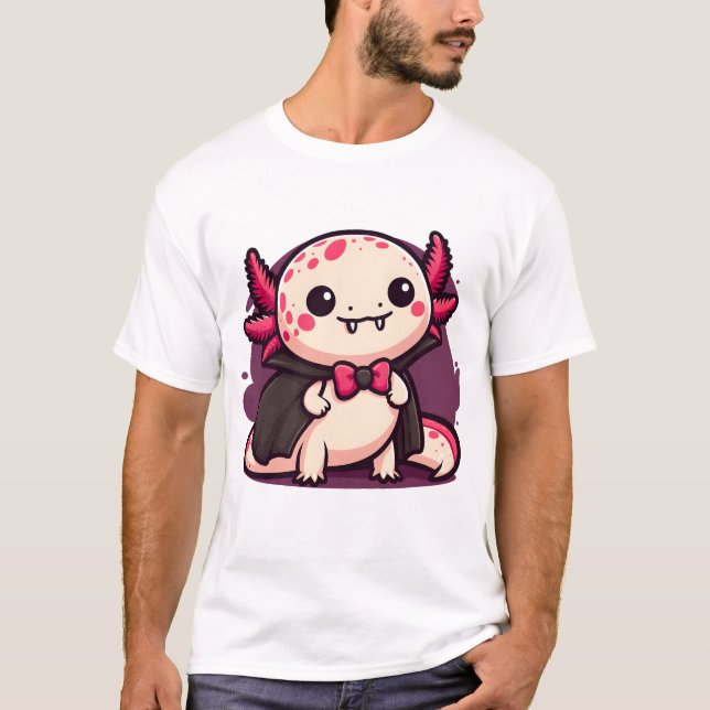 Vampire Axolotl Cute Creepy Gothic Amphibian T-Shirt (Vorderseite)