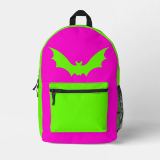 VAMPIRE BAT BACKPACK (GRÜNE PINK) BEDRUCKTER RUCKSACK