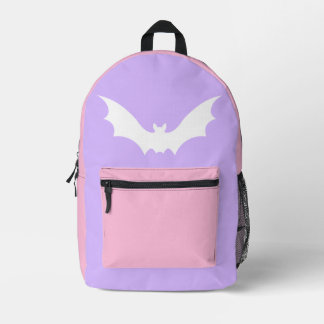 VAMPIRE BAT BACKPACK (PASTEL GOTH) BEDRUCKTER RUCKSACK