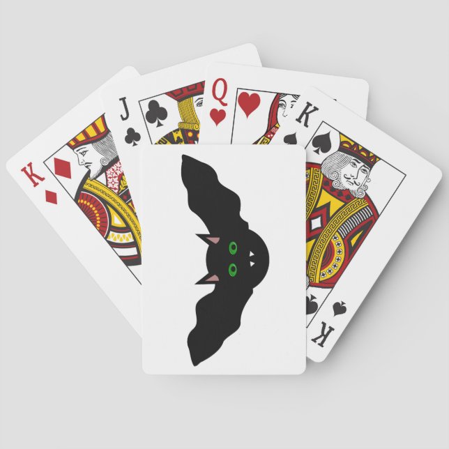 Vampire Bat Faced Cat Halloween Playing Cards Spielkarten (Rückseite)