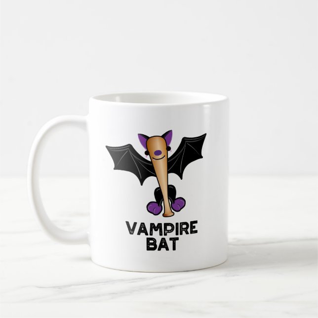 Vampire Bat Funny Baseball Pub Kaffeetasse (Links)