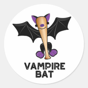 Vampire Bat Funny Baseball Pub Runder Aufkleber
