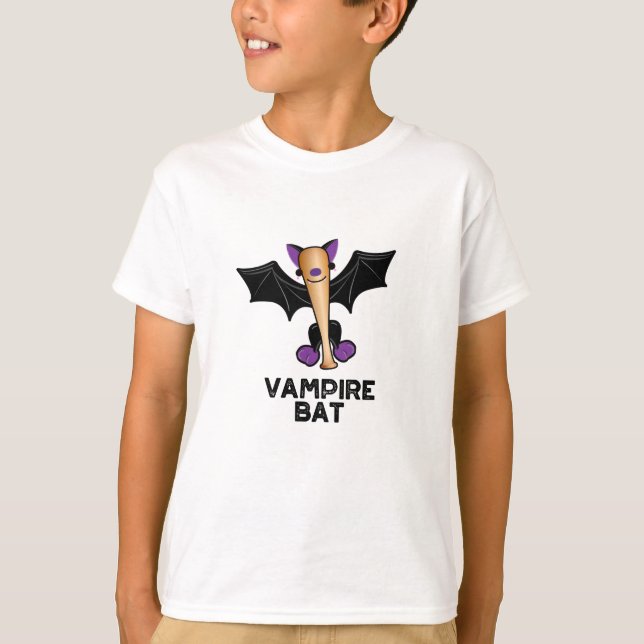 Vampire Bat Funny Baseball Pub T-Shirt (Vorderseite)