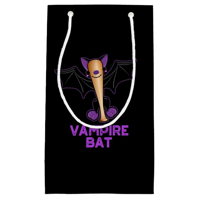 Vampire Bat Funny Baseball Pun Dark BG Kleine Geschenktüte (Vorderseite)