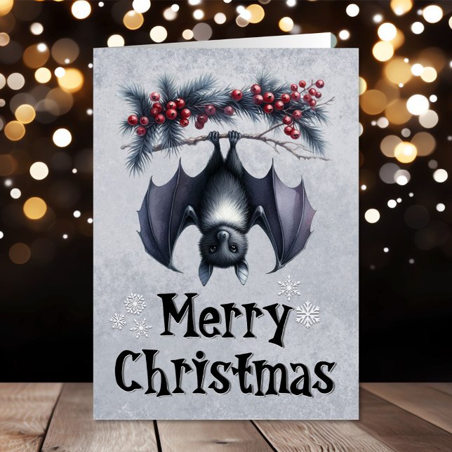 Vampire Bat Gothic Weihnachtskarte Karte (Von Creator hochgeladen)