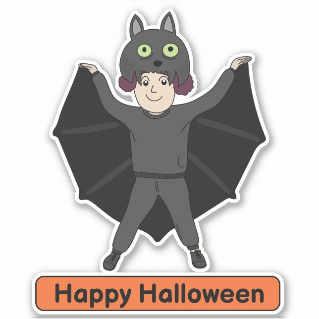Vampire Bat-Kostümkind Aufkleber (Vorderseite)