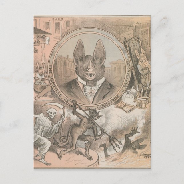 Vampire Bat Portrait Postkarte (Vorderseite)