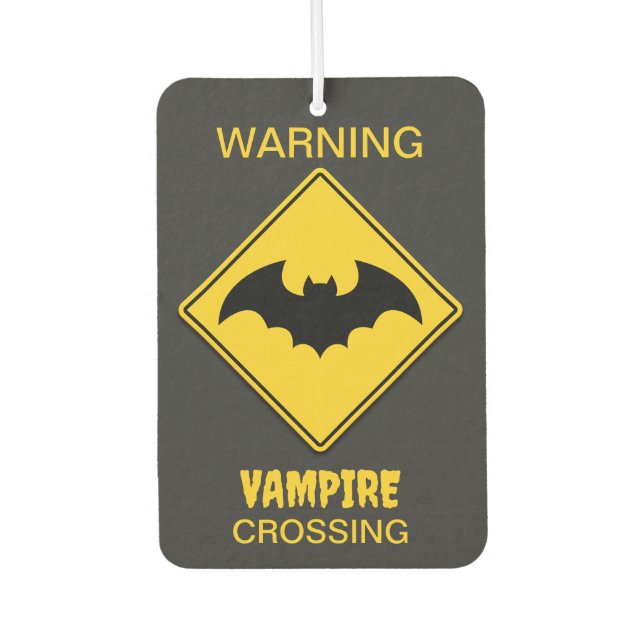 Vampire Bat Warnung Halloween Autolufterfrischer (Vorderseite)