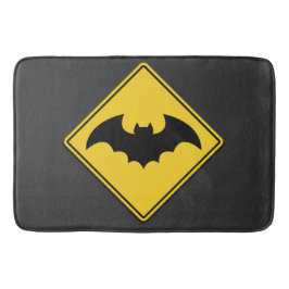 Vampire Bat Warnung Halloween Badematte