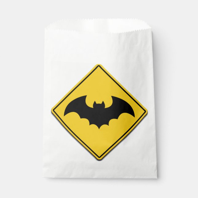 Vampire Bat Warnung Halloween Geschenktütchen (Vorderseite)