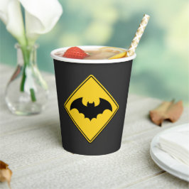 Vampire Bat Warnung Halloween Pappbecher