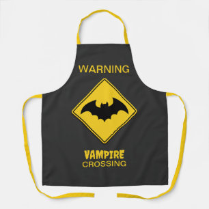 Vampire Bat Warnung Halloween Schürze