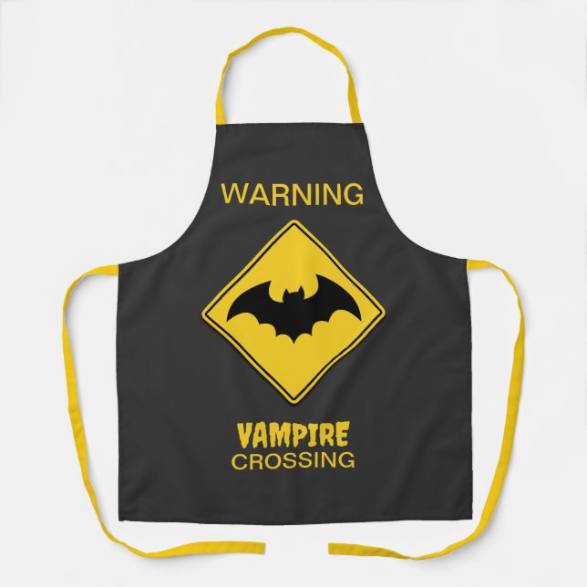 Vampire Bat Warnung Halloween Schürze (Vorderseite)
