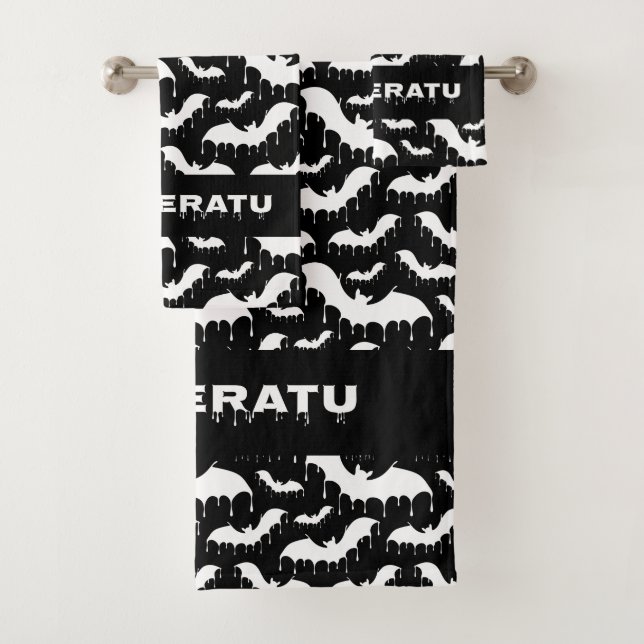 Vampire Bats Nu Goth Gothic Badhandtuch Set (Insitu)