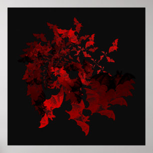 Vampire Bats Red Poster