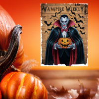 Vampire Bats Vintag Style Halloween Zeitung