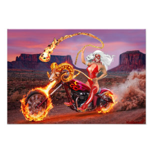 Vampire-Biker-Babe – Midnight-Gothic-Rebellin Fotodruck
