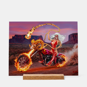 VAMPIRE-BIKER-REBELLINNEN ACRYLSCHILD