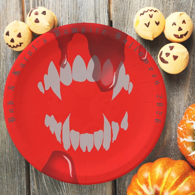 Vampire Bite Halloween Papierplatte Pappteller (Vampire Bite Halloween Paper Plate)