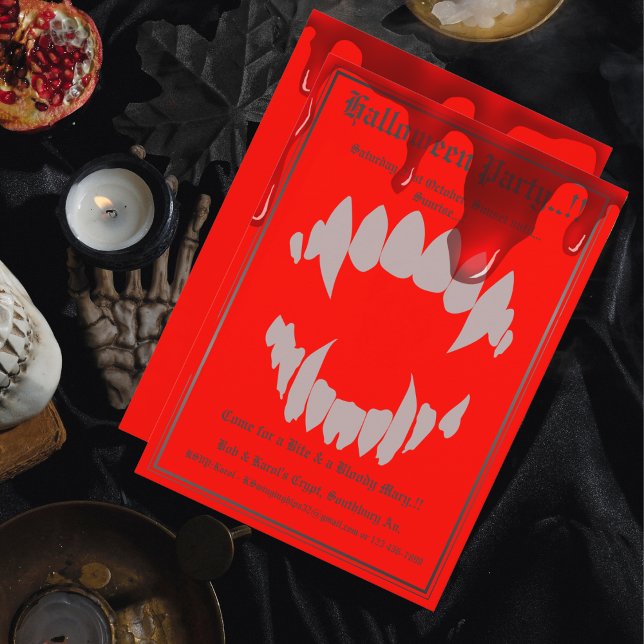 Vampire Bite Halloween-Party Einladung (Vampire Bite Halloween Party Invite)