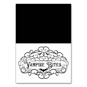 Vampire Bites Vintage Halloween Food Zelt Tischnummer