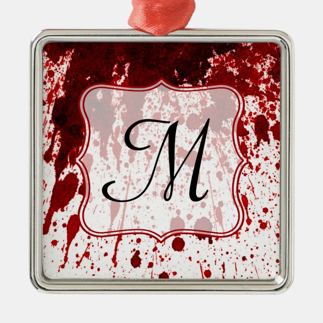 Vampire Blood Dripping Monogram Initial Ornament (Vorne)