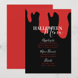 Vampire Blood Halloween Geburtstagsparty Menü Feiertagskarte