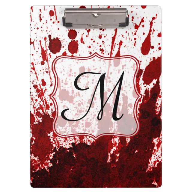 Vampire Blopping Monogram Initial Clip Board Klemmbrett (Vorderseite)