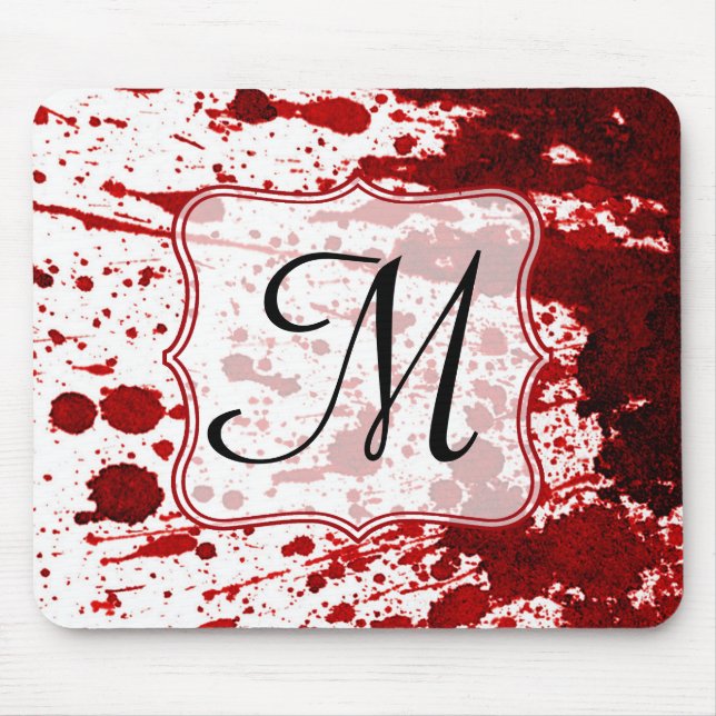 Vampire Blopping Monogram Initial Mouse Pad Mousepad (Vorne)