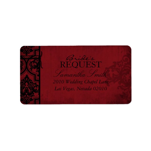 Vampire Bride Address Label B Adressaufkleber (Vorne)