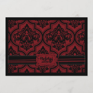 Vampire Bride Goth Red Damask Brautparty Einladung