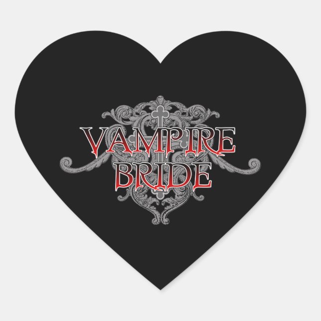 Vampire Bride Heart Sticker (Vorderseite)