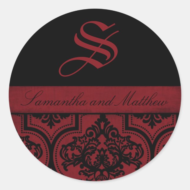 Vampire Bride Monogram Aufkleber C (Vorderseite)