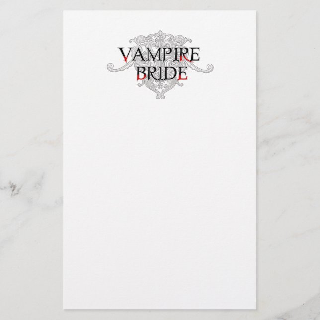 Vampire Bride Stationery Briefpapier (Vorderseite)