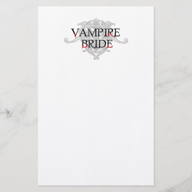 Vampire Bride Stationery Briefpapier (Vorderseite)