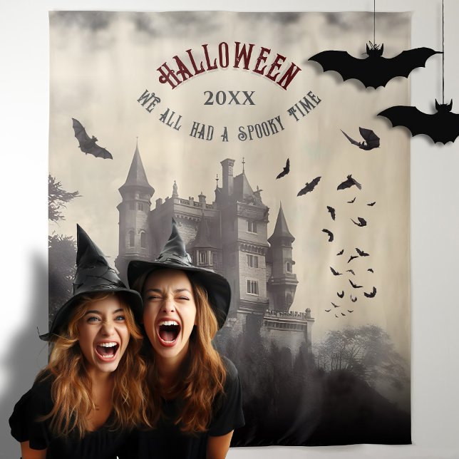 Vampire Castle Halloween Foto Stand Hintergrund Wandteppich (Castle with bats - Perfect for your halloween backdrop)
