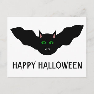 Vampire Cat Faced Bat Halloween Custom Postcard Postkarte