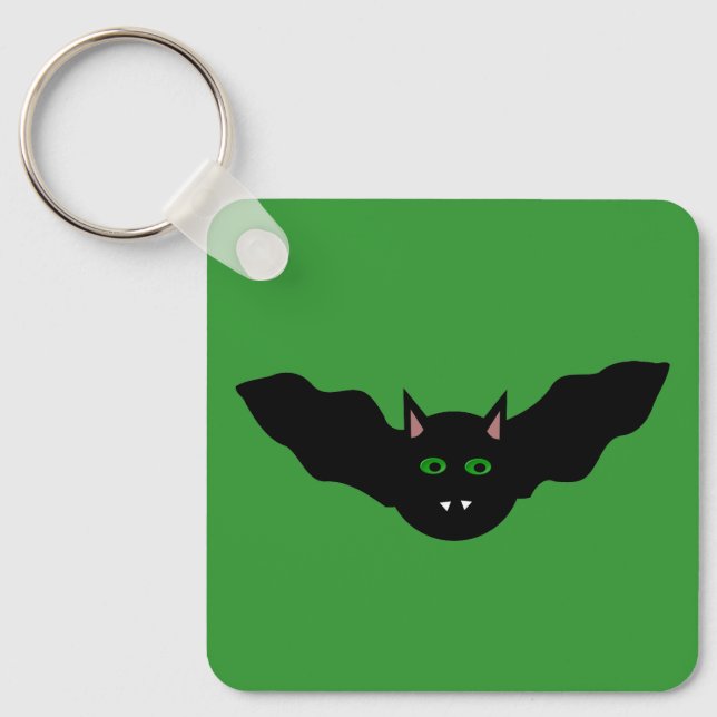 Vampire Cat Faced Bat Halloween Custom Schlüsselanhänger (Vorderseite)