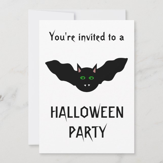 Vampire Cat Faced Bat Halloween-Party individuell  Einladung (Vorderseite)